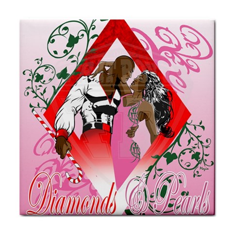 Diamonds & Pearls Tile Coaster from ArtsNow.com Front