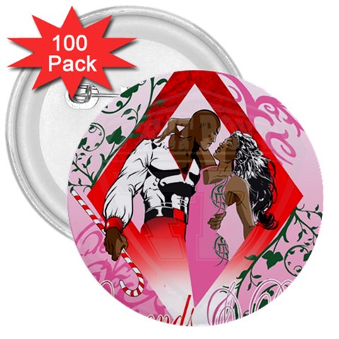 Diamonds & Pearls 3  Button (100 pack) from ArtsNow.com Front