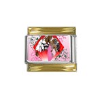 Diamonds & Pearls Gold Trim Italian Charm (9mm)