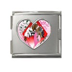 Diamonds & Pearls Mega Link Heart Italian Charm (18mm)