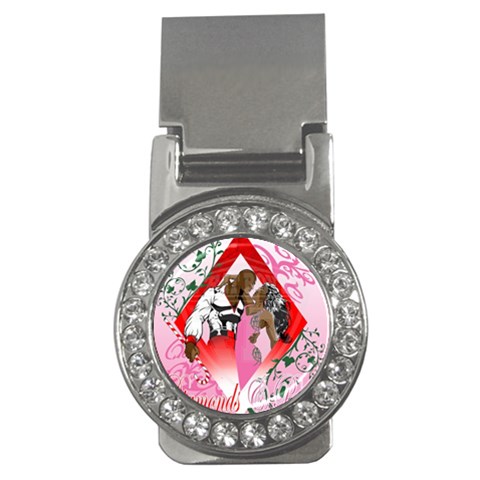Diamonds & Pearls Money Clip (CZ) from ArtsNow.com Front