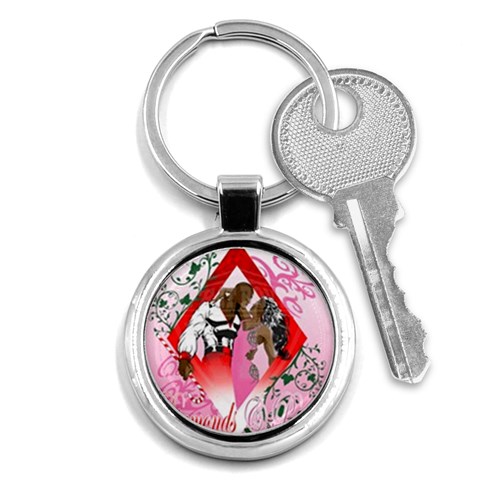 Diamonds & Pearls Key Chain (Round) from ArtsNow.com Front
