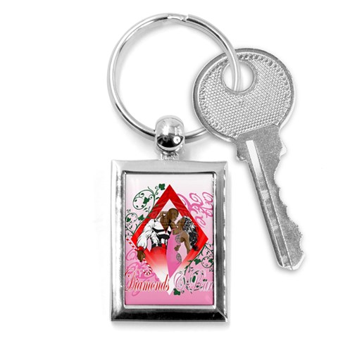 Diamonds & Pearls Key Chain (Rectangle) from ArtsNow.com Front