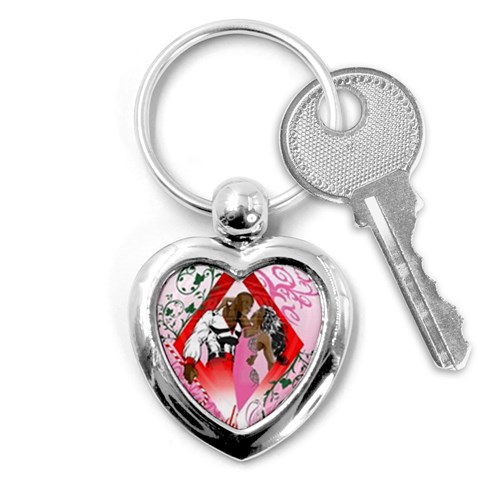 Diamonds & Pearls Key Chain (Heart) from ArtsNow.com Front