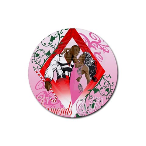 Diamonds & Pearls Rubber Round Coaster (4 pack) from ArtsNow.com Front