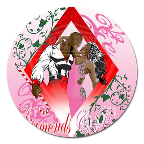 Diamonds & Pearls Magnet 5  (Round) from ArtsNow.com Front