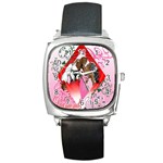 Diamonds & Pearls Square Metal Watch