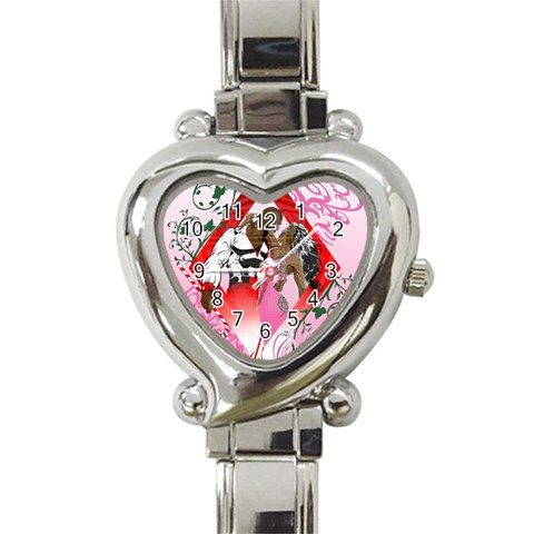 Diamonds & Pearls Heart Italian Charm Watch from ArtsNow.com Front
