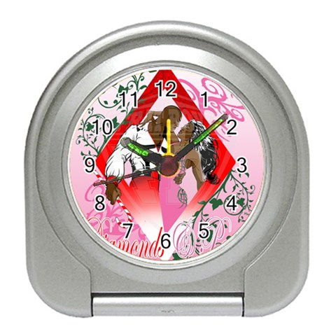 Diamonds & Pearls Travel Alarm Clock from ArtsNow.com Front