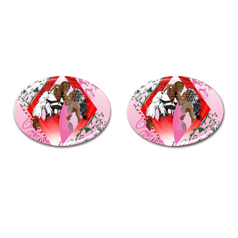 Diamonds & Pearls Cufflinks (Oval) from ArtsNow.com Front(Pair)