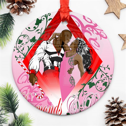 Diamonds & Pearls Round Ornament (Two Sides) from ArtsNow.com Front