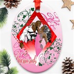 Diamonds & Pearls Oval Ornament (Two Sides)