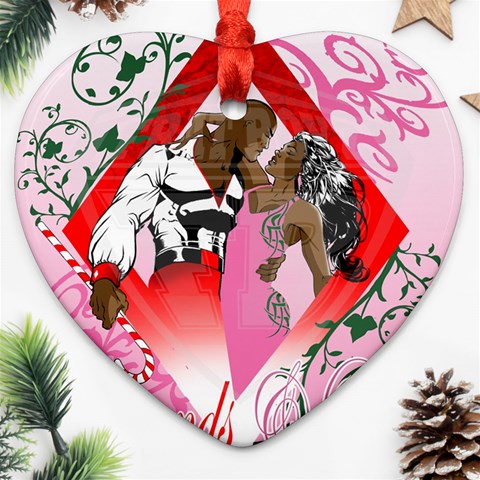 Diamonds & Pearls Heart Ornament (Two Sides) from ArtsNow.com Front