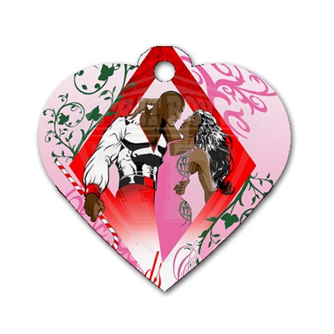 Diamonds & Pearls Dog Tag Heart (Two Sides) from ArtsNow.com Front