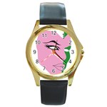AKA SKEE WEE Round Gold Metal Watch