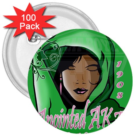 Anointed AKA 3  Button (100 pack) from ArtsNow.com Front