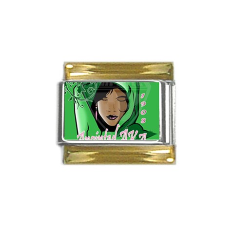 Anointed AKA Gold Trim Italian Charm (9mm) from ArtsNow.com Front