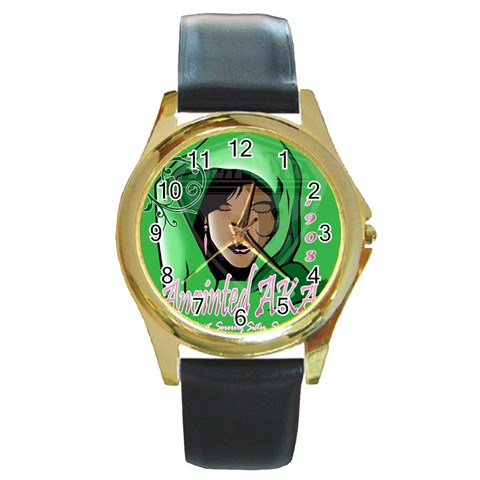 Anointed AKA Round Gold Metal Watch from ArtsNow.com Front