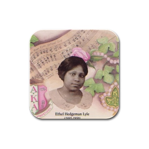 Alpha Kappa Alpha mmprool Rubber Square Coaster (4 pack) from ArtsNow.com Front
