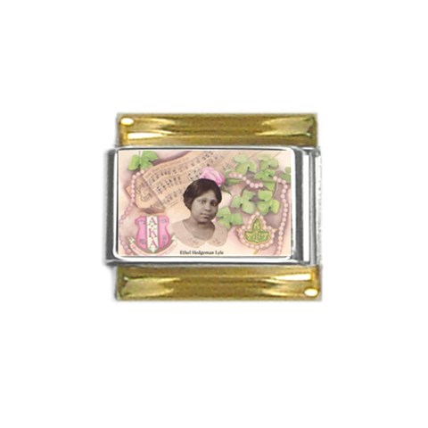 Alpha Kappa Alpha mmprool Gold Trim Italian Charm (9mm) from ArtsNow.com Front