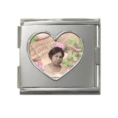 Alpha Kappa Alpha mmprool Mega Link Heart Italian Charm (18mm) from ArtsNow.com Front