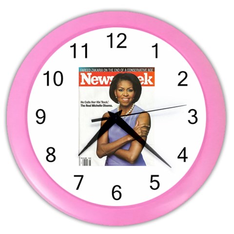 Alpha Kappa Alpha michelleobama1 Color Wall Clock from ArtsNow.com Front