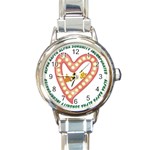 Alpha Kappa Alpha akaesp-pink Round Italian Charm Watch