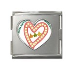 Alpha Kappa Alpha akaesp-pink Mega Link Heart Italian Charm (18mm)