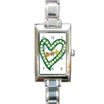 Alpha Kappa Alpha AKAesp-greennonam Rectangular Italian Charm Watch