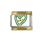 Alpha Kappa Alpha AKAesp-greennonam Gold Trim Italian Charm (9mm)