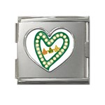 Alpha Kappa Alpha AKAesp-greennonam Mega Link Heart Italian Charm (18mm)