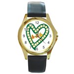 Alpha Kappa Alpha AKAesp-greennonam Round Gold Metal Watch