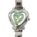 Alpha Kappa Alpha AKAesp-greennonam Heart Italian Charm Watch
