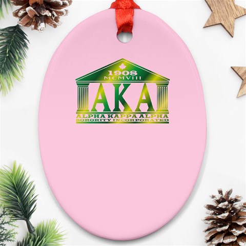 AKA Relic Oval Ornament (Two Sides) from ArtsNow.com Front