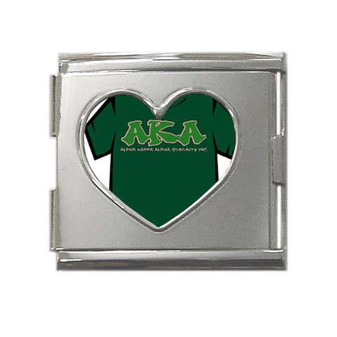 AKA Graffiti07 Mega Link Heart Italian Charm (18mm) from ArtsNow.com Front