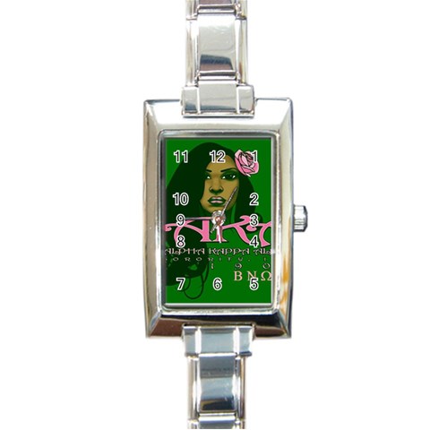 AKA Glam BNO Rectangular Italian Charm Watch from ArtsNow.com Front