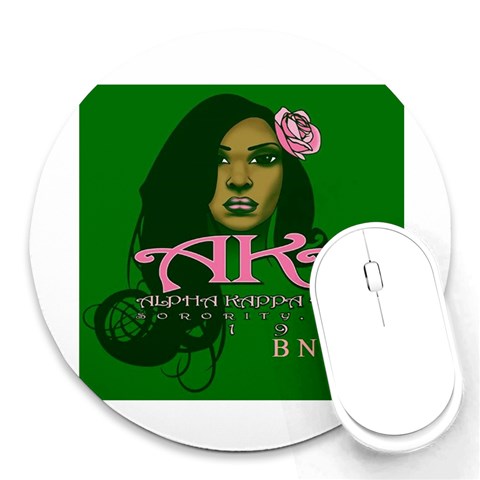 AKA Glam BNO Round Mousepad from ArtsNow.com Front