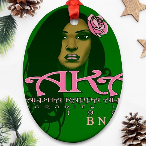 AKA Glam BNO Ornament (Oval) from ArtsNow.com Front