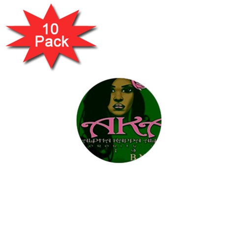 AKA Glam BNO 1  Mini Button (10 pack)  from ArtsNow.com Front