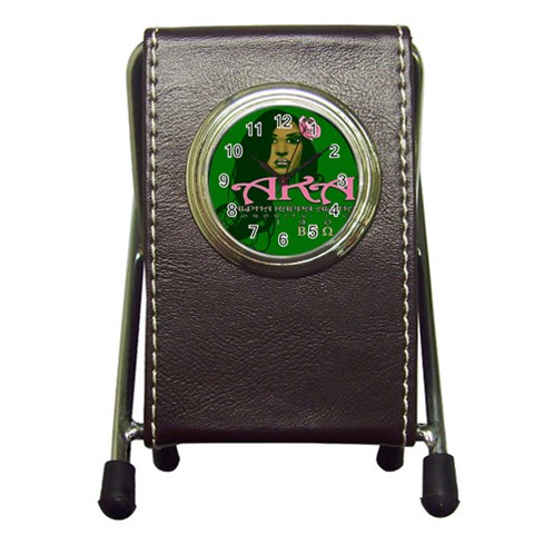 AKA Glam BNO Pen Holder Desk Clock from ArtsNow.com Front