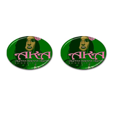AKA Glam BNO Cufflinks (Oval) from ArtsNow.com Front(Pair)