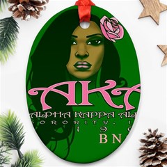 AKA Glam BNO Oval Ornament (Two Sides) from ArtsNow.com Front