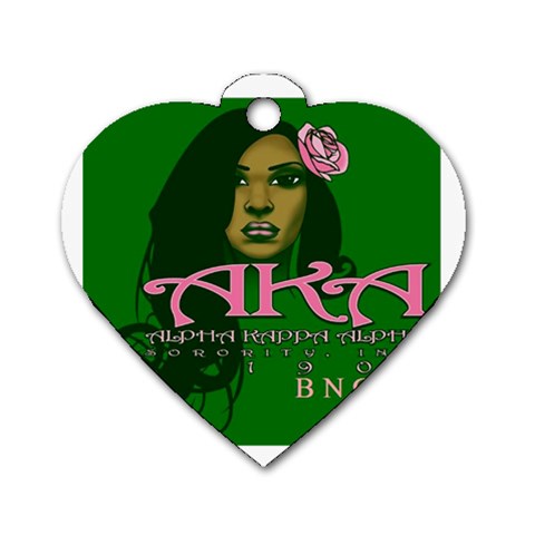 AKA Glam BNO Dog Tag Heart (One Side) from ArtsNow.com Front