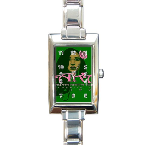 AKA Glam Rectangular Italian Charm Watch from ArtsNow.com Front