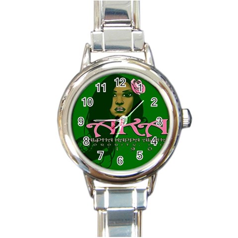 AKA Glam Round Italian Charm Watch from ArtsNow.com Front