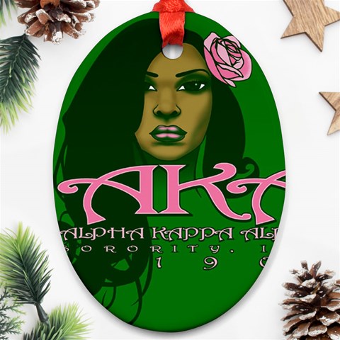 AKA Glam Ornament (Oval) from ArtsNow.com Front
