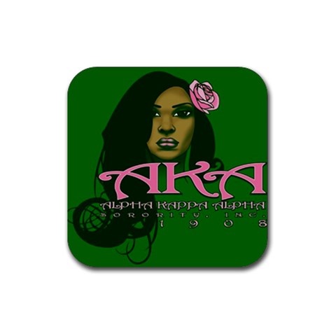 AKA Glam Rubber Coaster (Square) from ArtsNow.com Front
