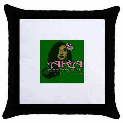 AKA Glam Throw Pillow Case (Black) from ArtsNow.com Front
