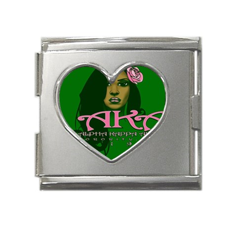 AKA Glam Mega Link Heart Italian Charm (18mm) from ArtsNow.com Front