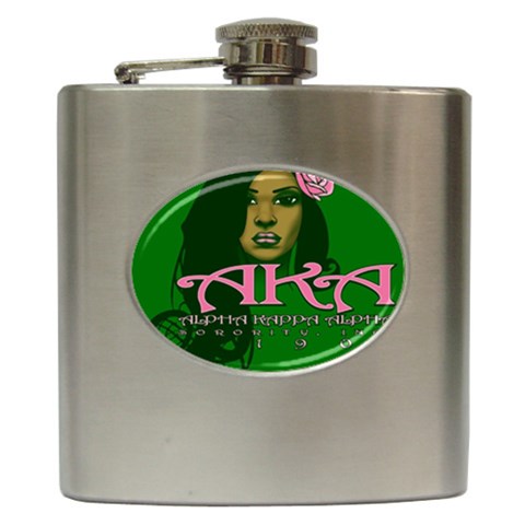 AKA Glam Hip Flask (6 oz) from ArtsNow.com Front
